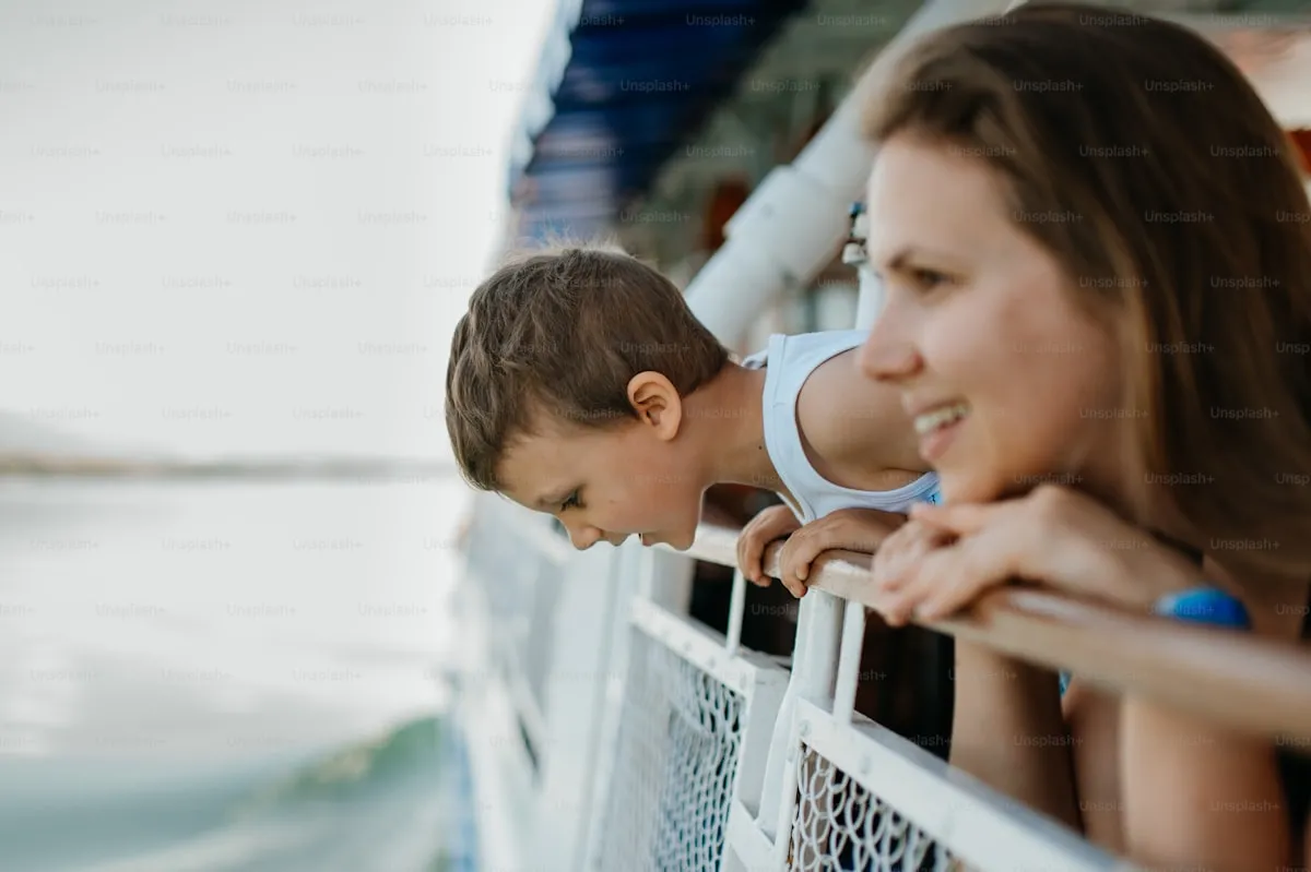 Family enjoying a boat trip on tropical waters